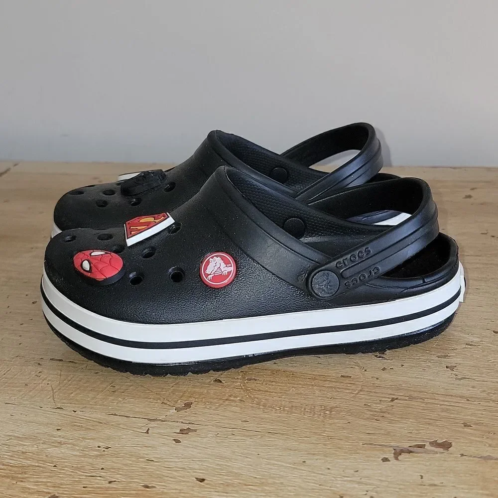 Crocs Crocband Kids Classic Clog Slip On Slides Black Star Wars Size 12